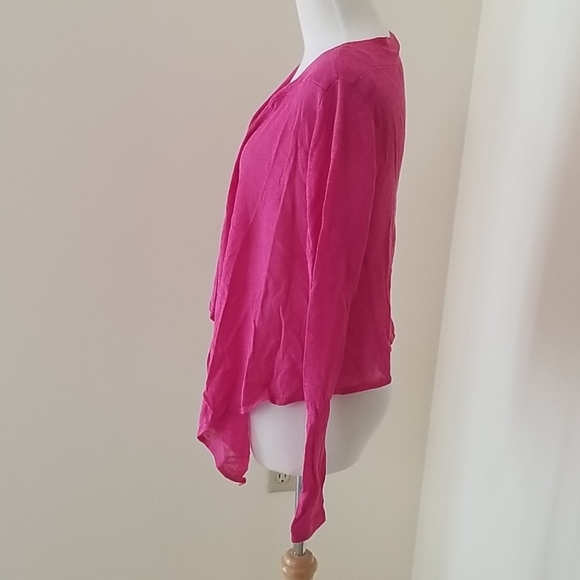 Calvin Klein medium linen blend open cardigan - Picture 2 of 8